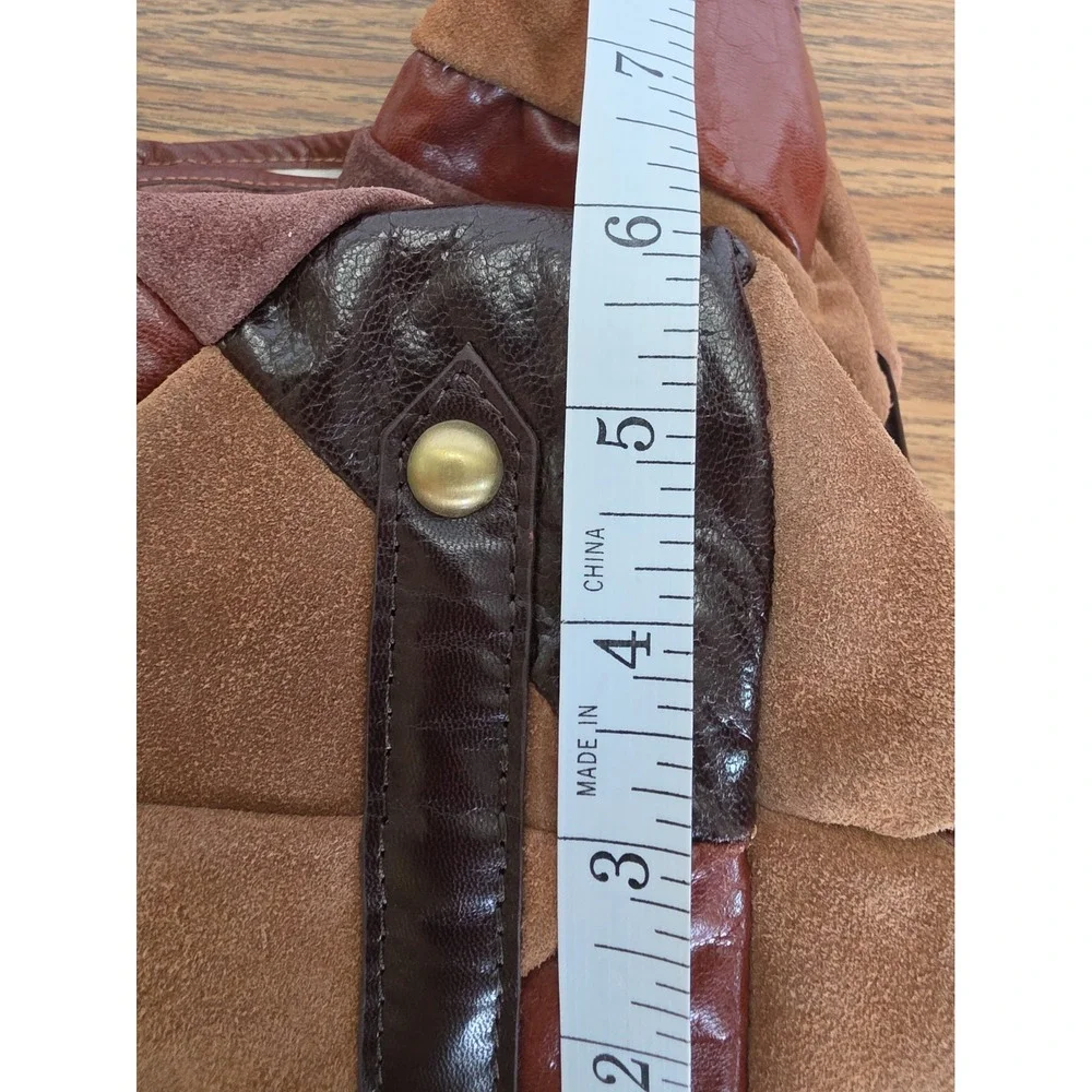 Lodis Piece Train Hobo Bag Patchwork Suede Genuine Leather NWT